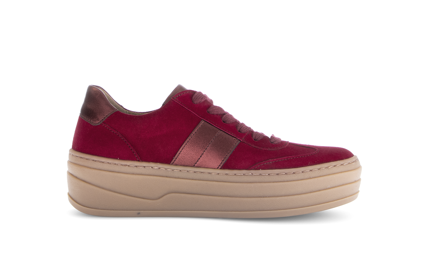 Gabor 73.350.15 Merlot Red Trainers with Platform Sole