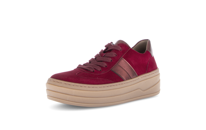 Gabor 73.350.15 Merlot Red Trainers with Platform Sole