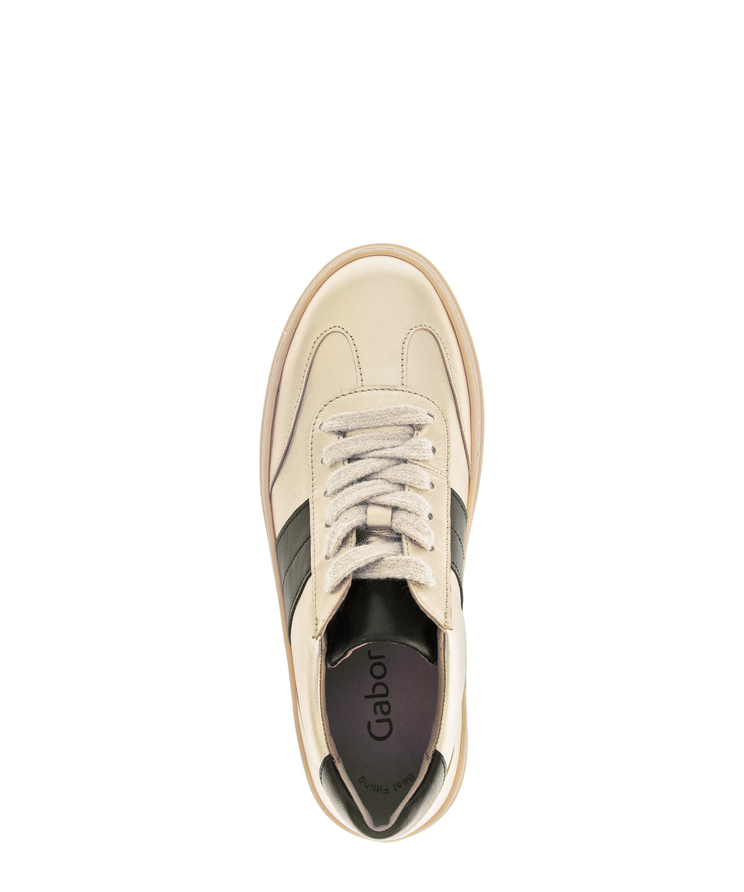 Gabor 73.350.62 Champagne Gold & Black Trainers with Platform Sole