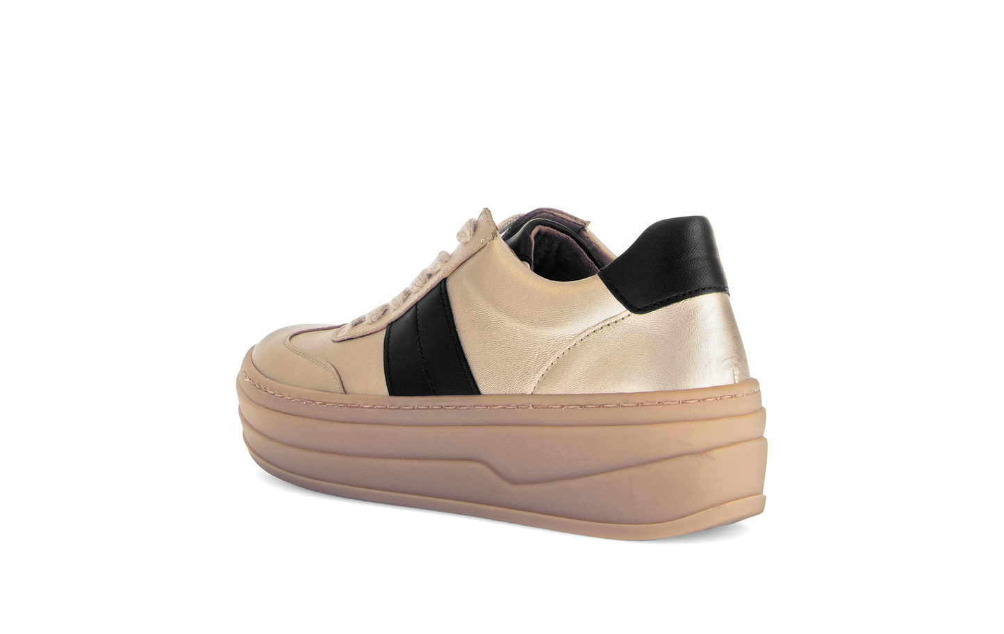 Gabor 73.350.62 Champagne Gold & Black Trainers with Platform Sole