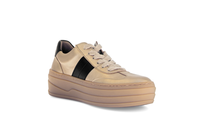 Gabor 73.350.62 Champagne Gold & Black Trainers with Platform Sole