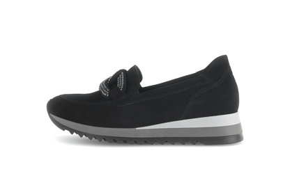 Gabor 73.472.17 Black Slip On Moccasins