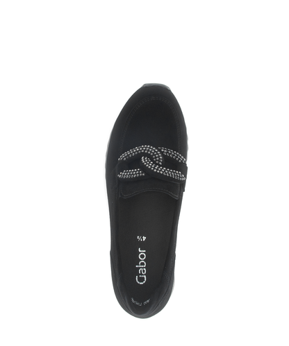 Gabor 73.472.17 Black Slip On Moccasins