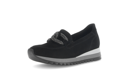 Gabor 73.472.17 Black Slip On Moccasins