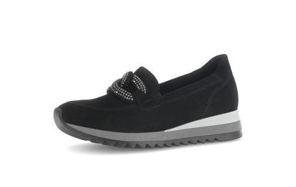 Gabor 73.472.17 Black Slip On Moccasins