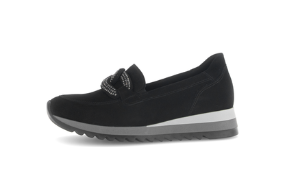 Gabor 73.472.17 Black Slip On Moccasins