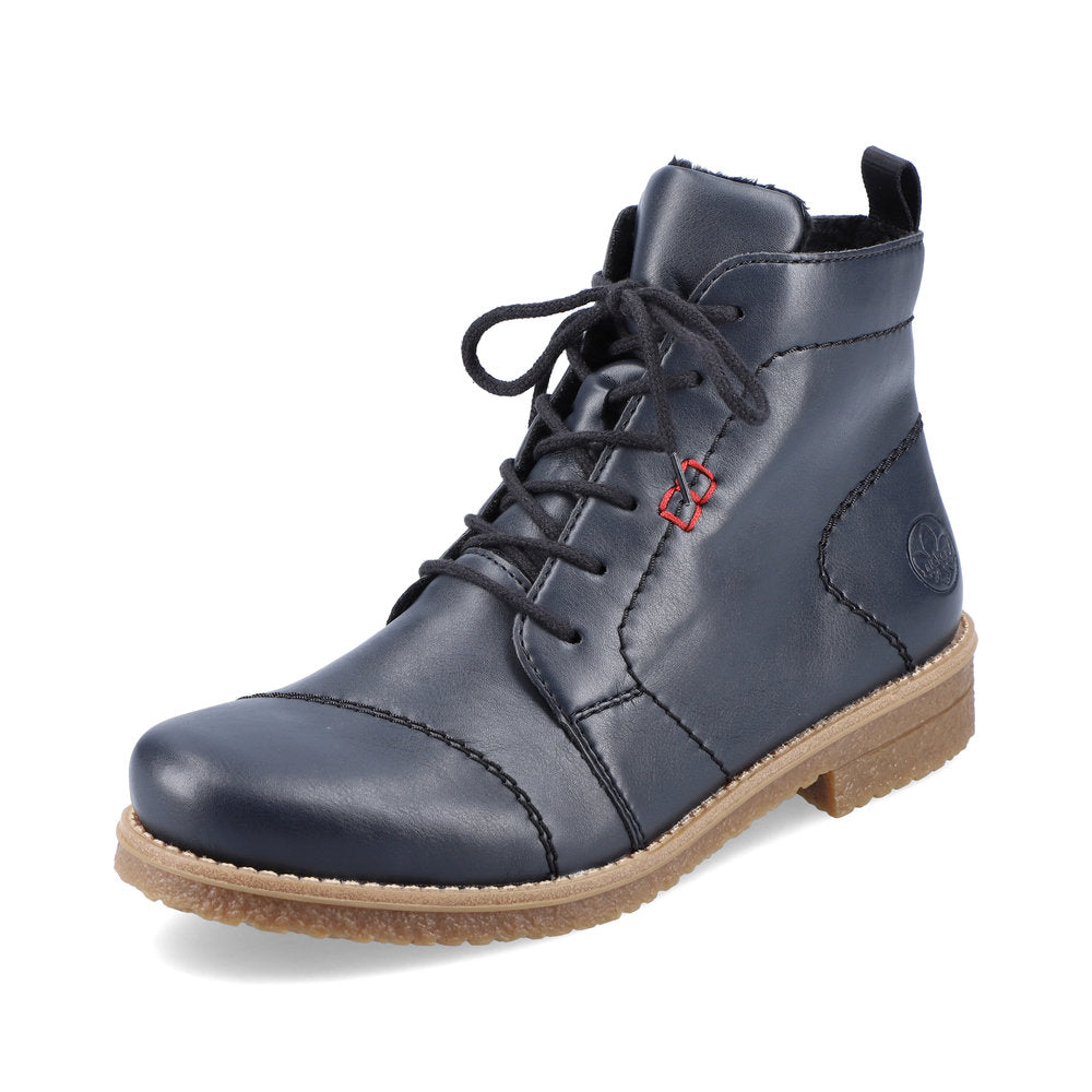 Rieker 73500-14 Navy Lace Ankle Boots