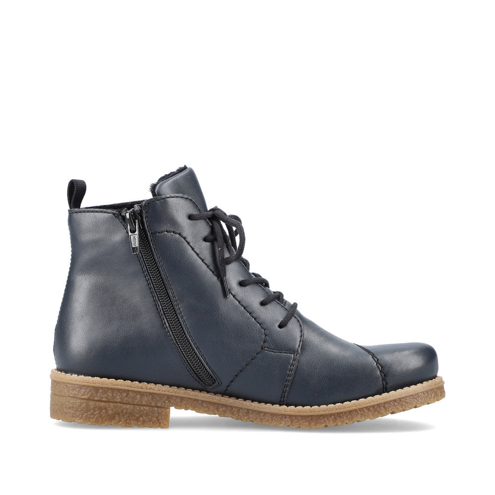 Rieker 73500-14 Navy Lace Ankle Boots