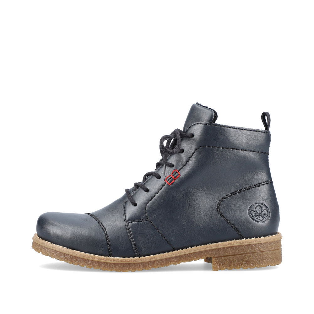 Rieker 73500-14 Navy Lace Ankle Boots