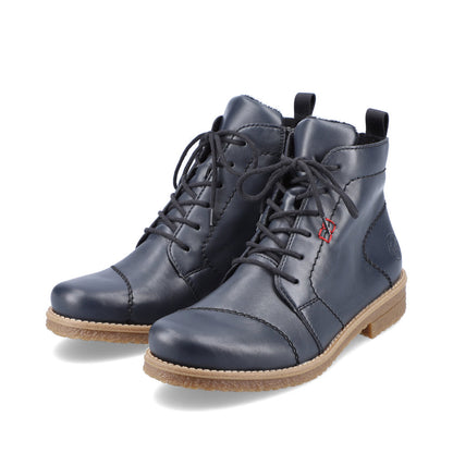 Rieker 73500-14 Navy Lace Ankle Boots