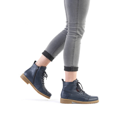 Rieker 73500-14 Navy Lace Ankle Boots