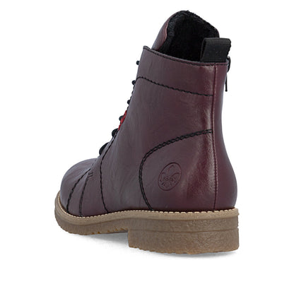 Rieker 73500-30 Wine Lace & Zip Boots