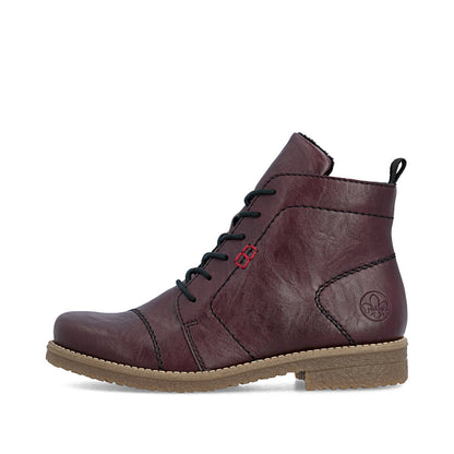 Rieker 73500-30 Wine Lace & Zip Boots