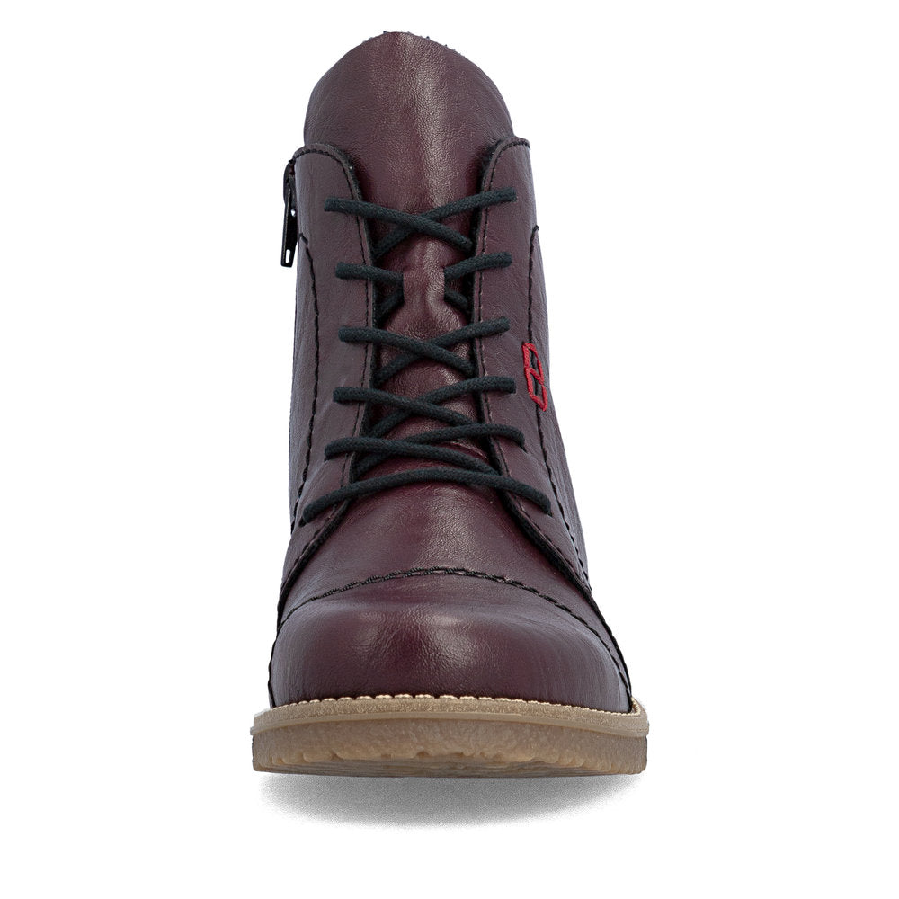 Rieker 73500-30 Wine Lace & Zip Boots