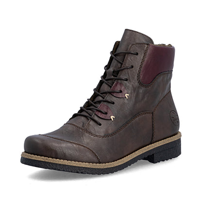 Rieker 73510-26 Brown & Brombeer Wine Boots