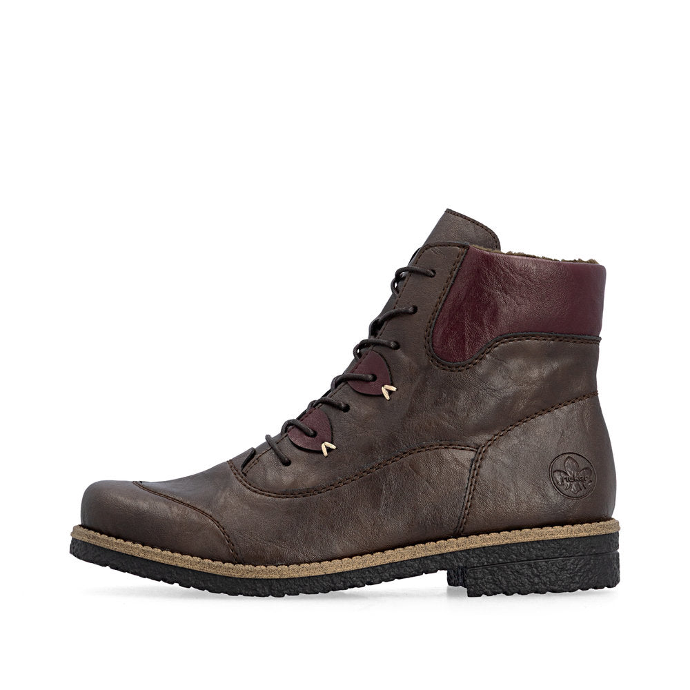 Rieker 73510-26 Brown & Brombeer Wine Boots