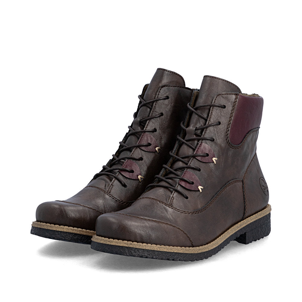 Rieker 73510-26 Brown & Brombeer Wine Boots