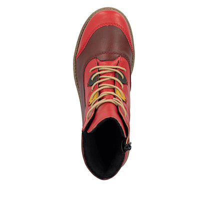 Rieker 73510-33 Flamme Red & Wine Combi Boots
