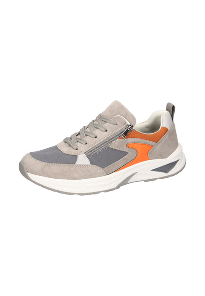 Waldlaufer 738002 101 087 Taupe, Grey & Orange Lace & Zip Sneakers