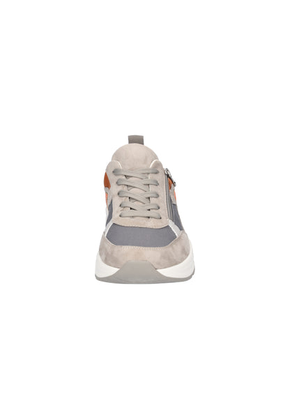 Waldlaufer 738002 101 087 Taupe, Grey & Orange Lace & Zip Sneakers