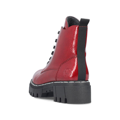 Rieker 74020-33 Fire Red Patent Ankle Boots