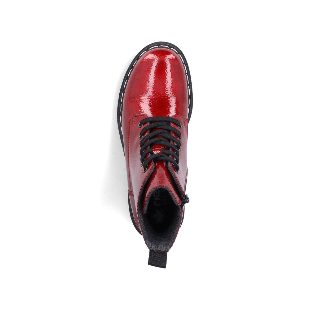 Rieker 74020-33 Fire Red Patent Ankle Boots