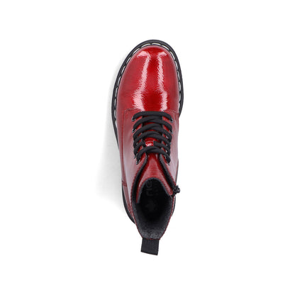 Rieker 74020-33 Fire Red Patent Ankle Boots