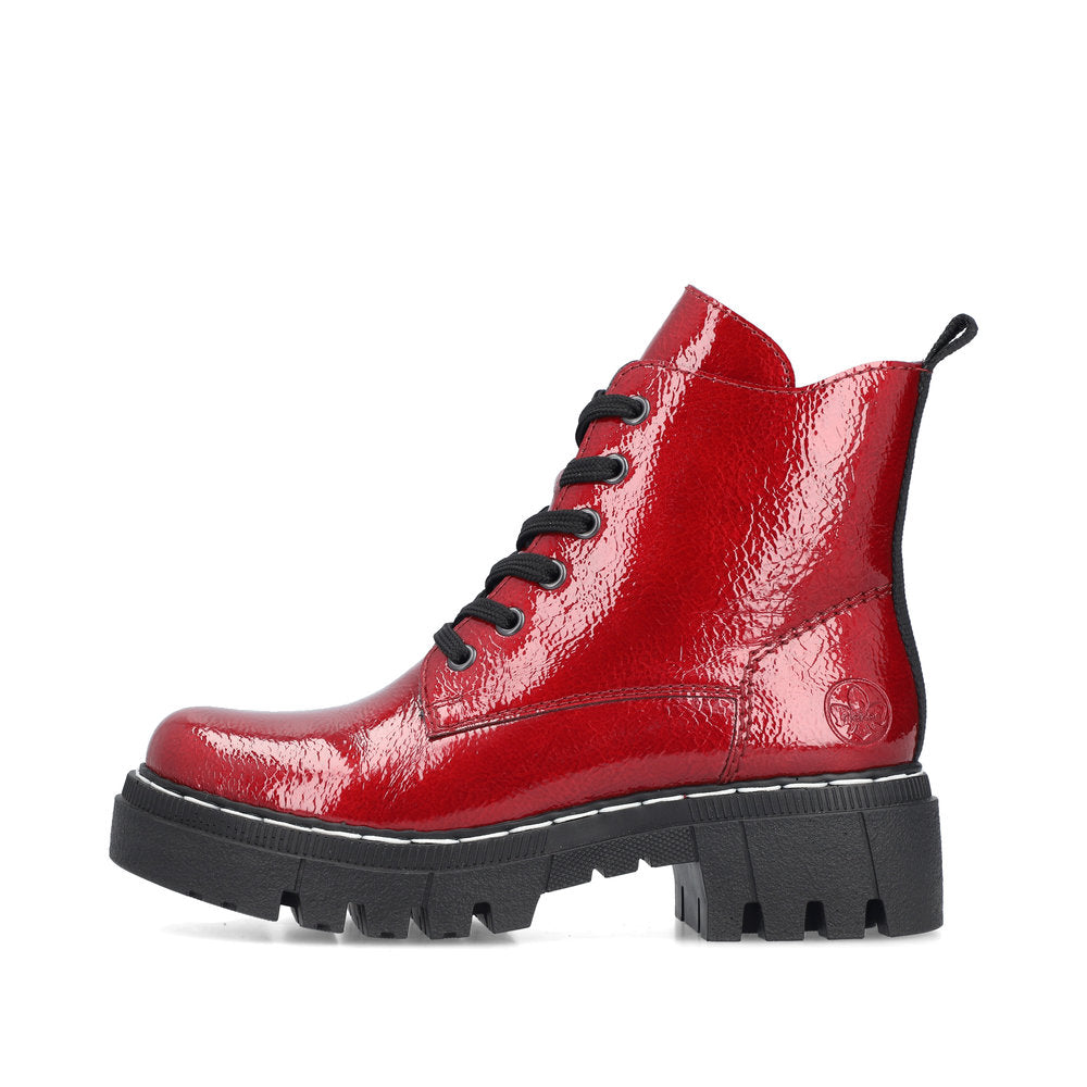 Rieker 74020-33 Fire Red Patent Ankle Boots