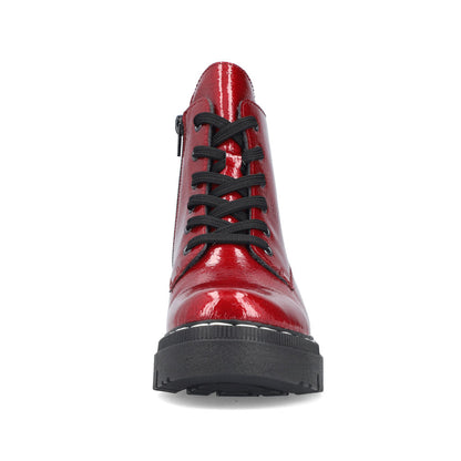 Rieker 74020-33 Fire Red Patent Ankle Boots