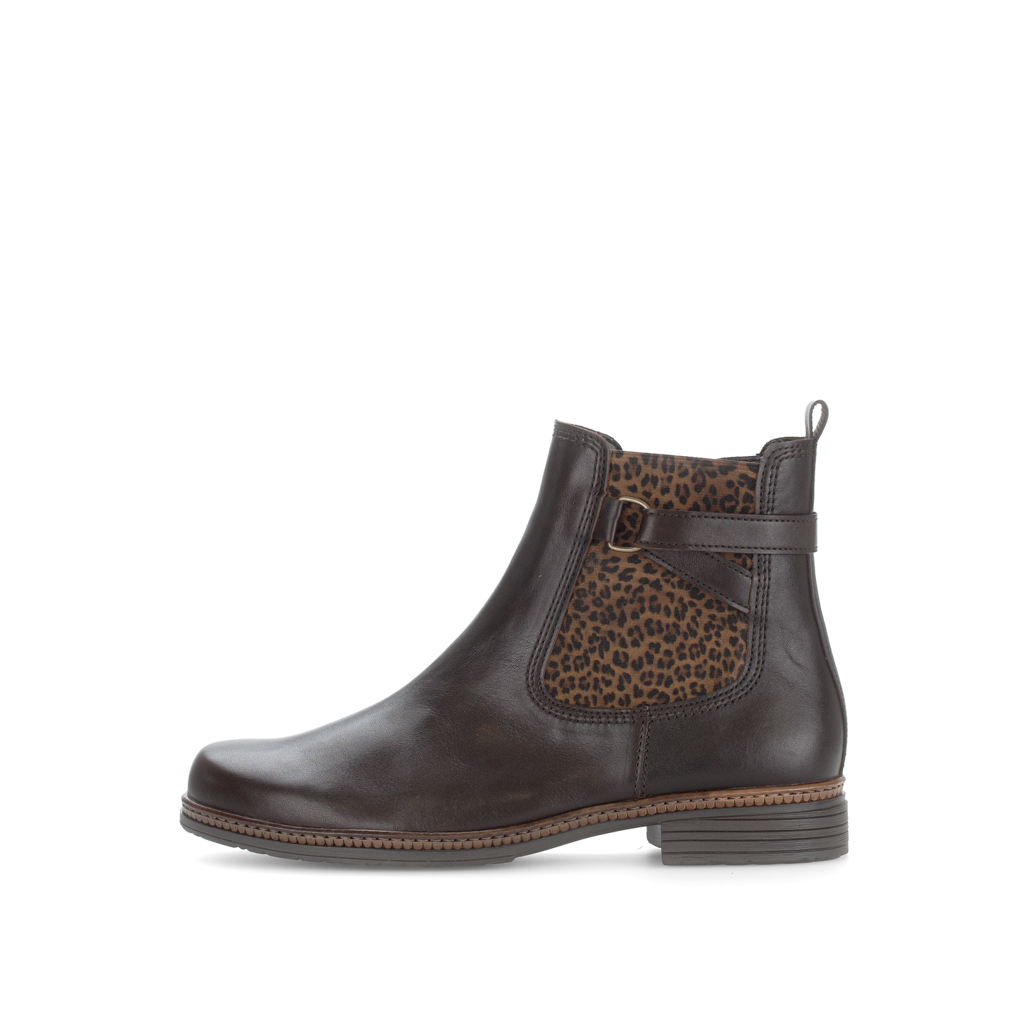 Gabor 74.670.28 Moro Brown & Leopard Print Chelsea Boots