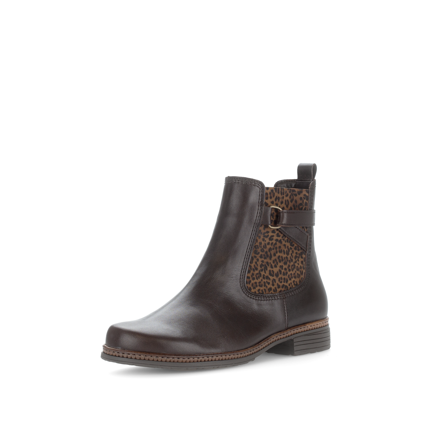 Gabor 74.670.28 Moro Brown & Leopard Print Chelsea Boots