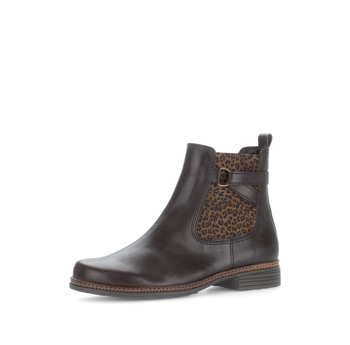 Gabor 74.670.28 Moro Brown & Leopard Print Chelsea Boots