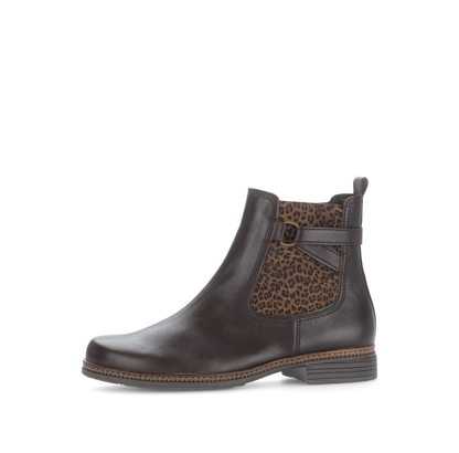 Gabor 74.670.28 Moro Brown & Leopard Print Chelsea Boots