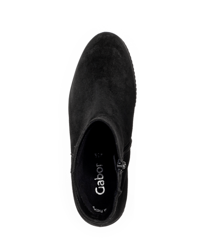 Gabor 74.780.17 Black Wedge Platform Ankle Boots