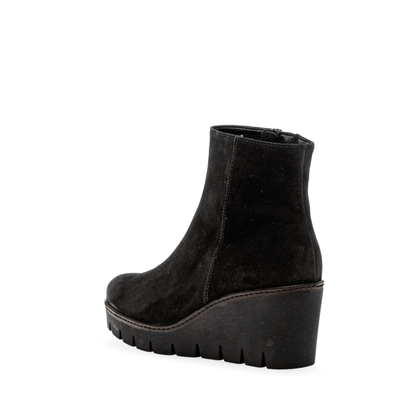 Gabor 74.780.17 Black Wedge Platform Ankle Boots