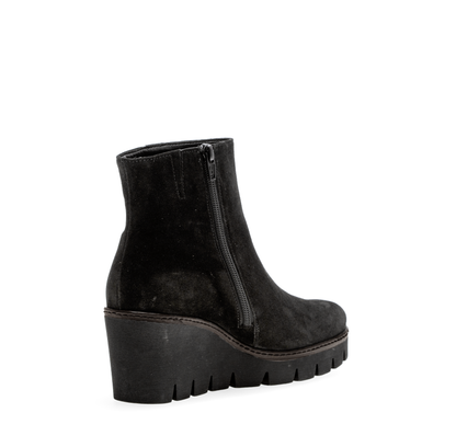Gabor 74.780.17 Black Wedge Platform Ankle Boots