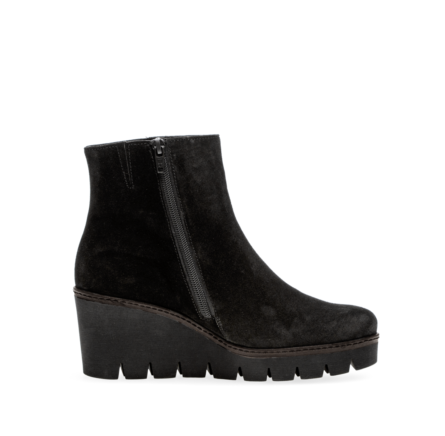 Gabor 74.780.17 Black Wedge Platform Ankle Boots