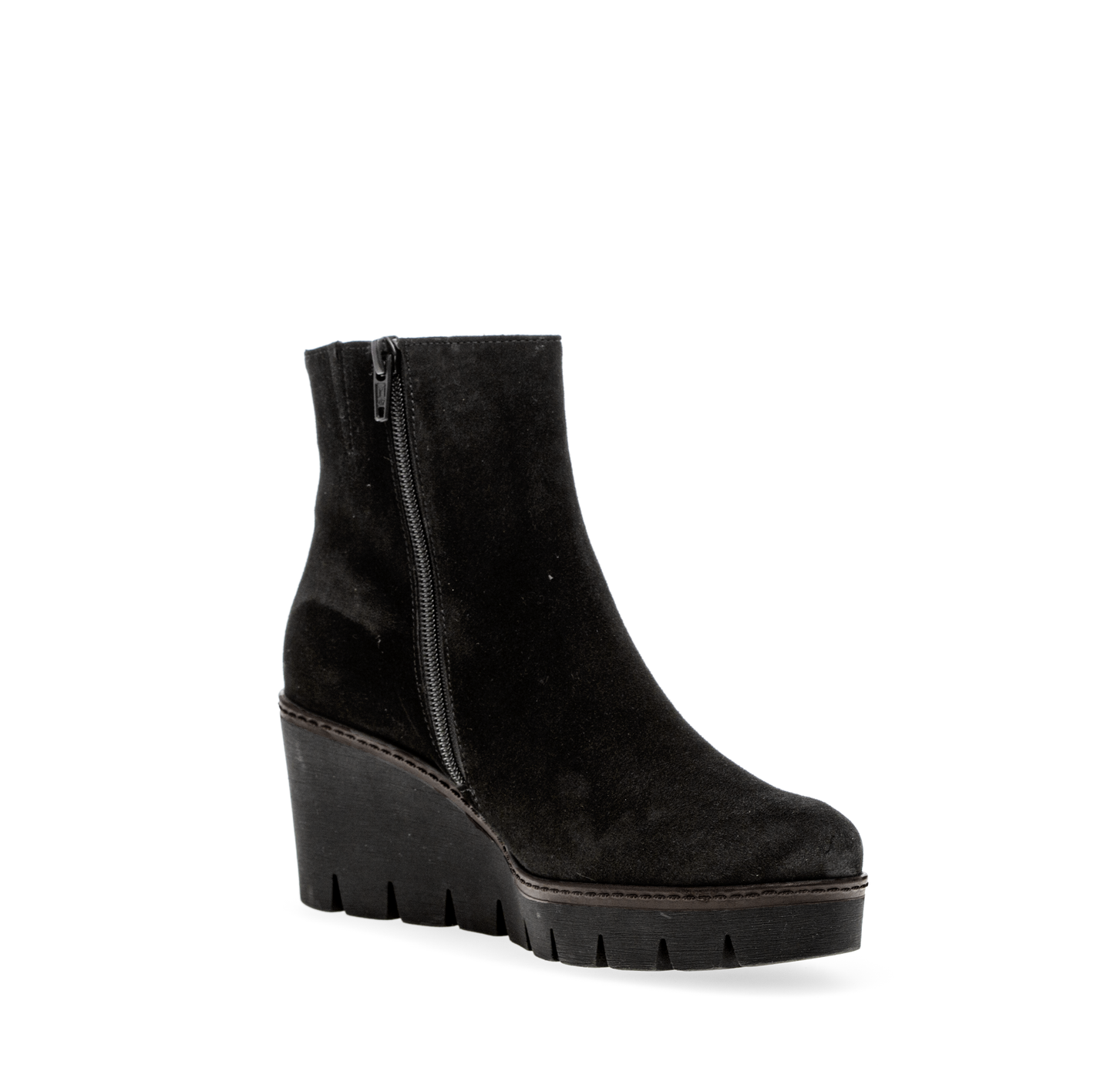 Gabor 74.780.17 Black Wedge Platform Ankle Boots