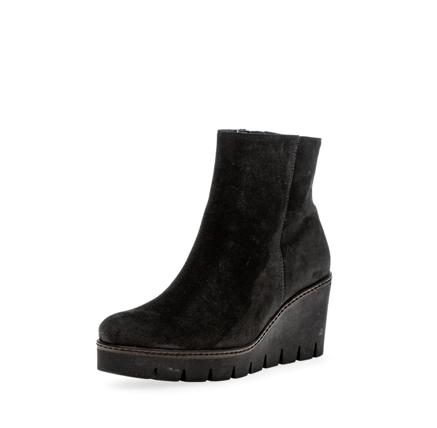 Gabor 74.780.17 Black Wedge Platform Ankle Boots