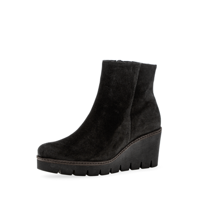 Gabor 74.780.17 Black Wedge Platform Ankle Boots