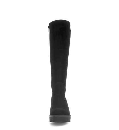 Gabor 74.789.17 Black Suede Wedge Knee High Boots M Width Shaft