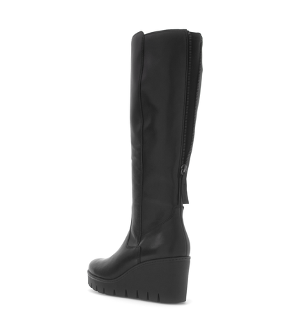 Gabor 74.789.27 Black Wedge Knee High Boots M Width Shaft