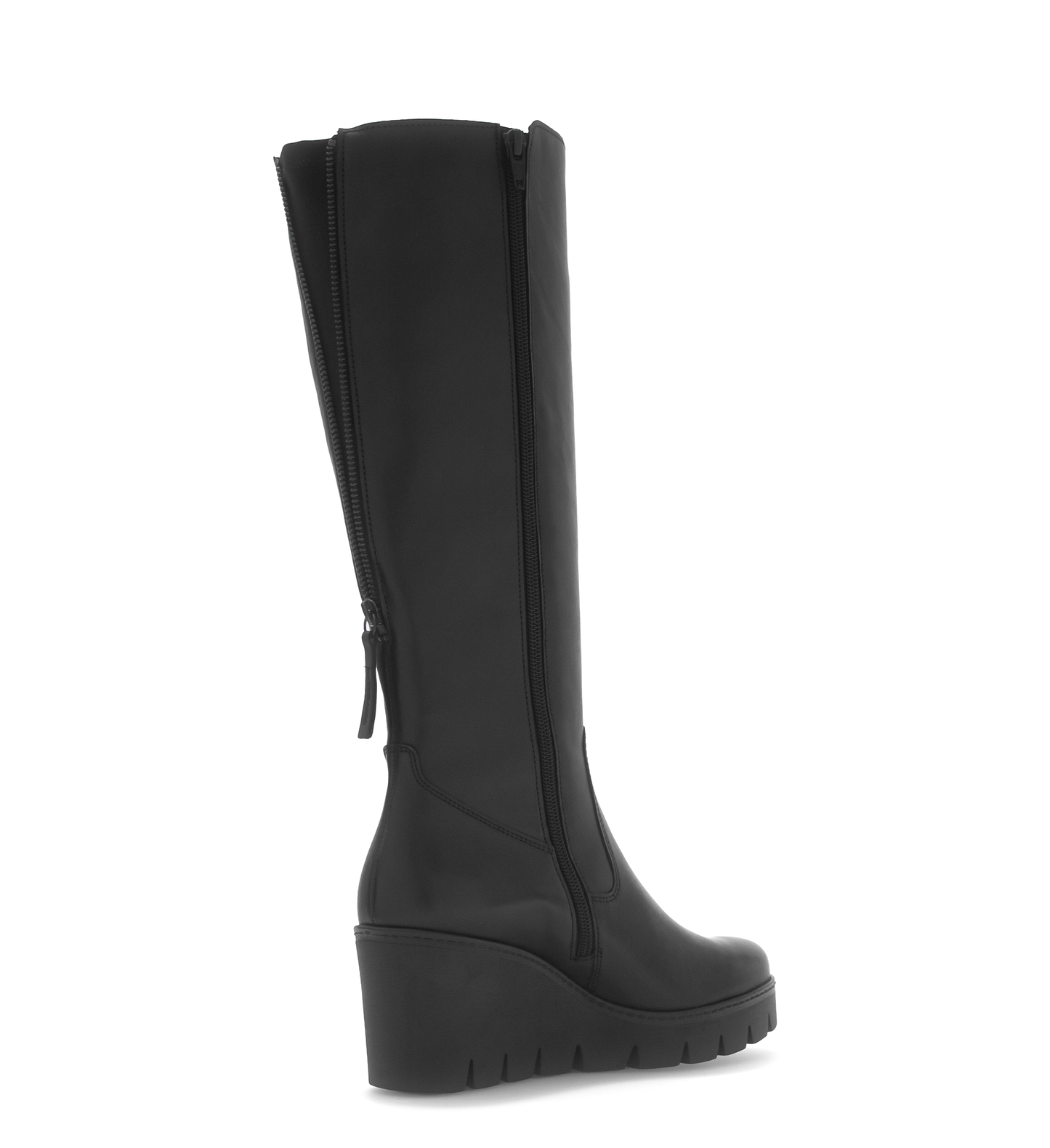 Gabor 74.789.27 Black Wedge Knee High Boots M Width Shaft