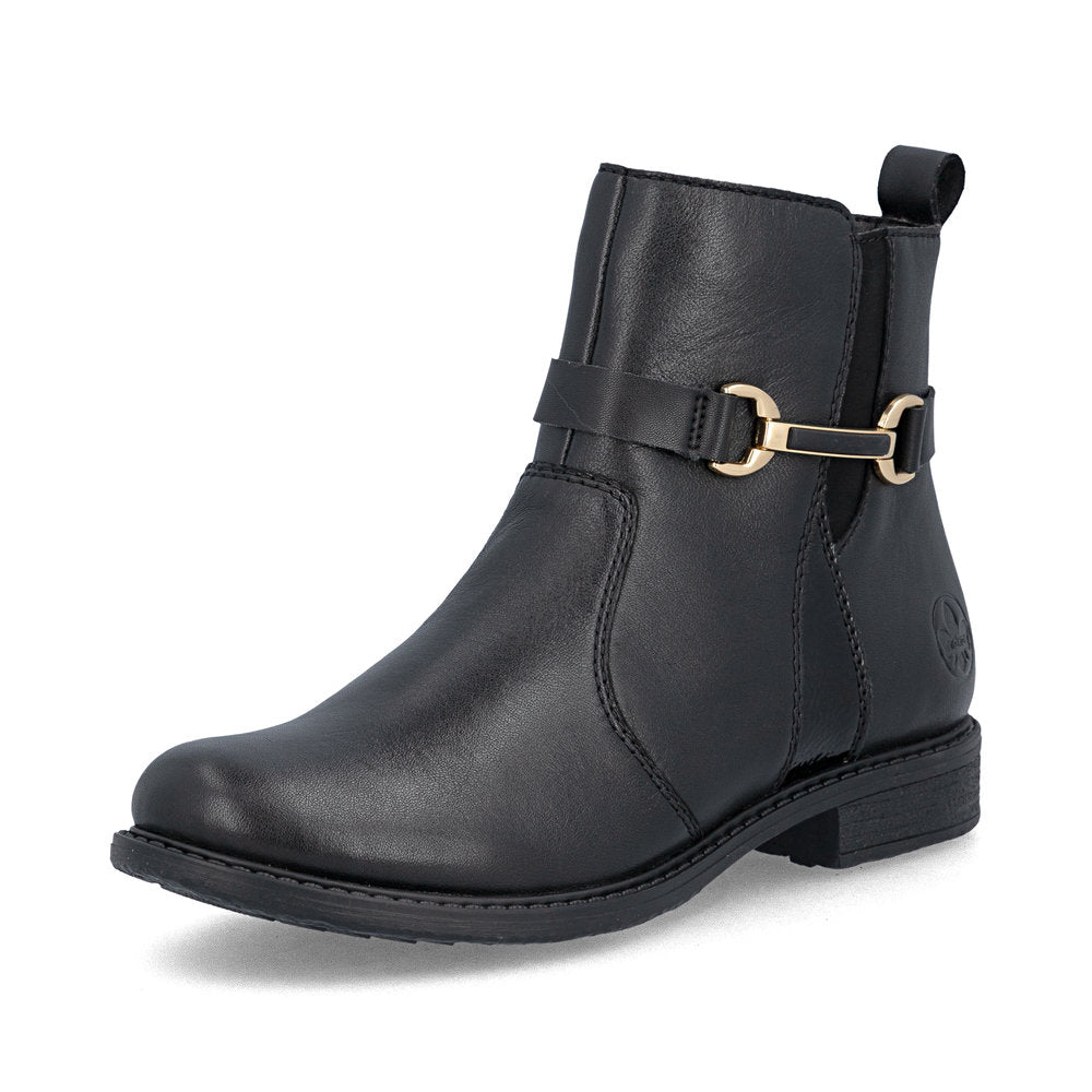 Rieker 74856-00 Black H Fit Ankle Boots