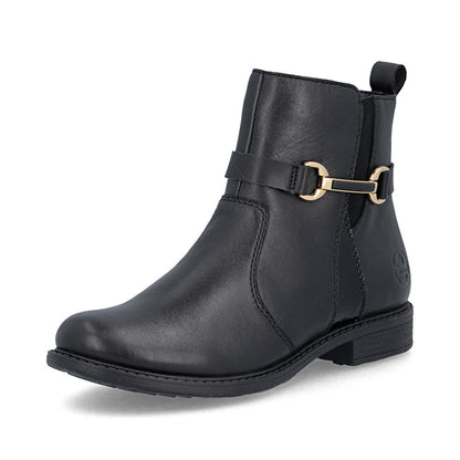 Rieker 74856-00 Black H Fit Ankle Boots
