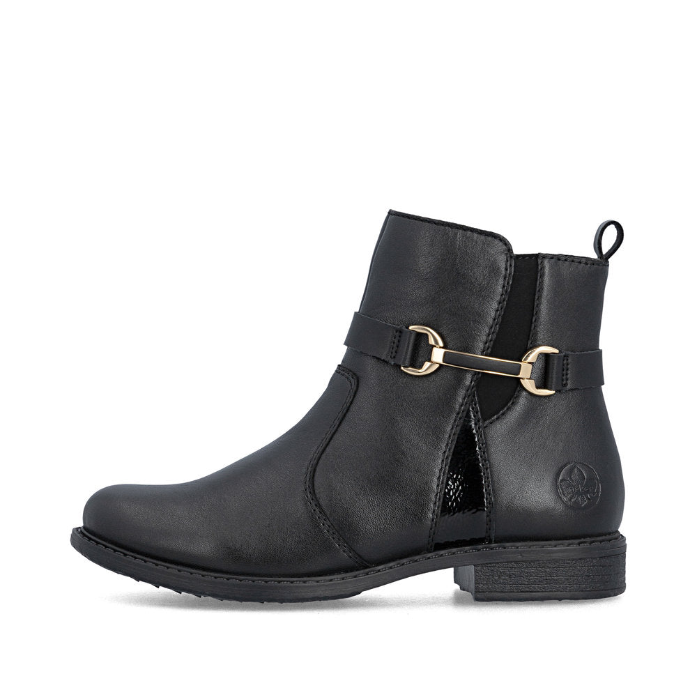 Rieker 74856-00 Black H Fit Ankle Boots