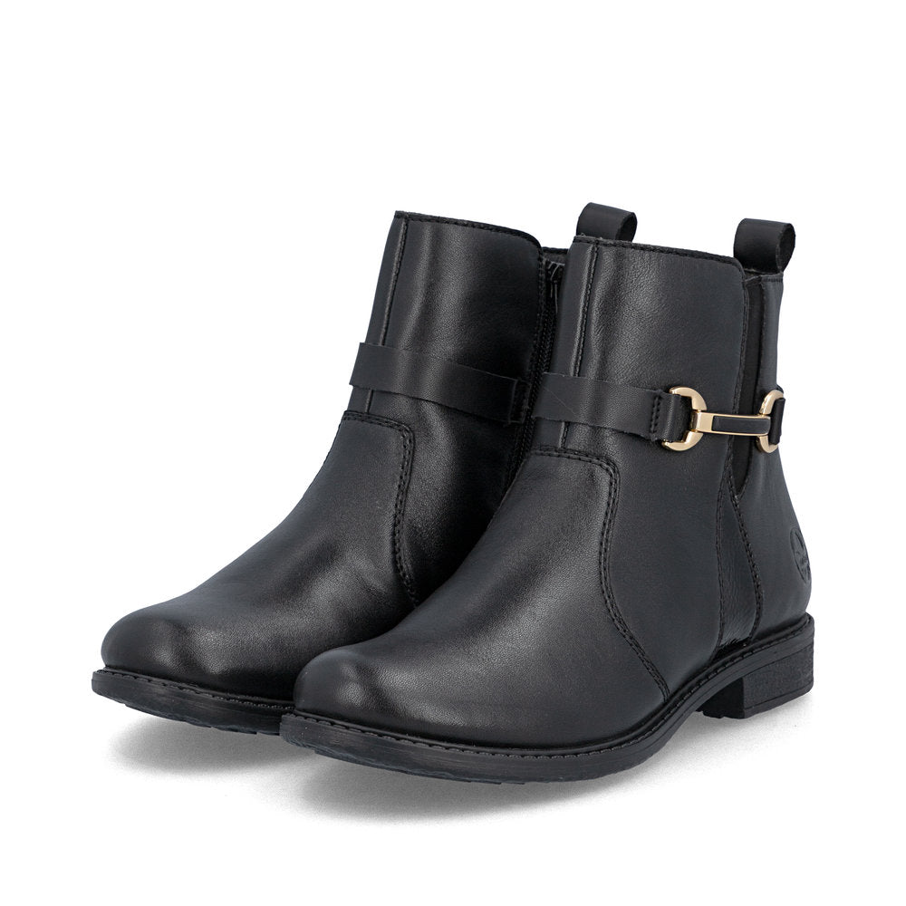Rieker 74856-00 Black H Fit Ankle Boots