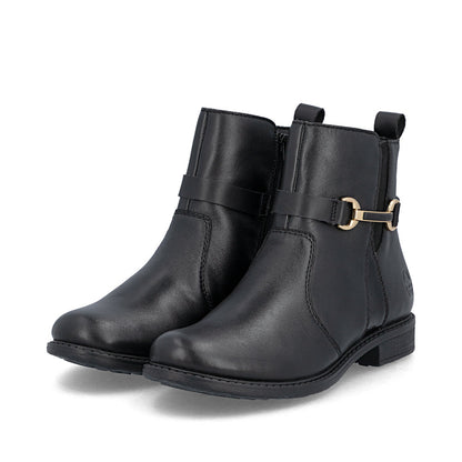 Rieker 74856-00 Black H Fit Ankle Boots