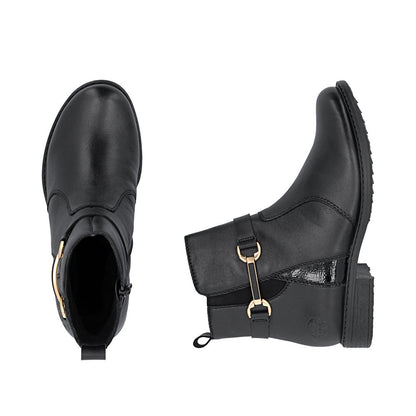 Rieker 74856-00 Black H Fit Ankle Boots