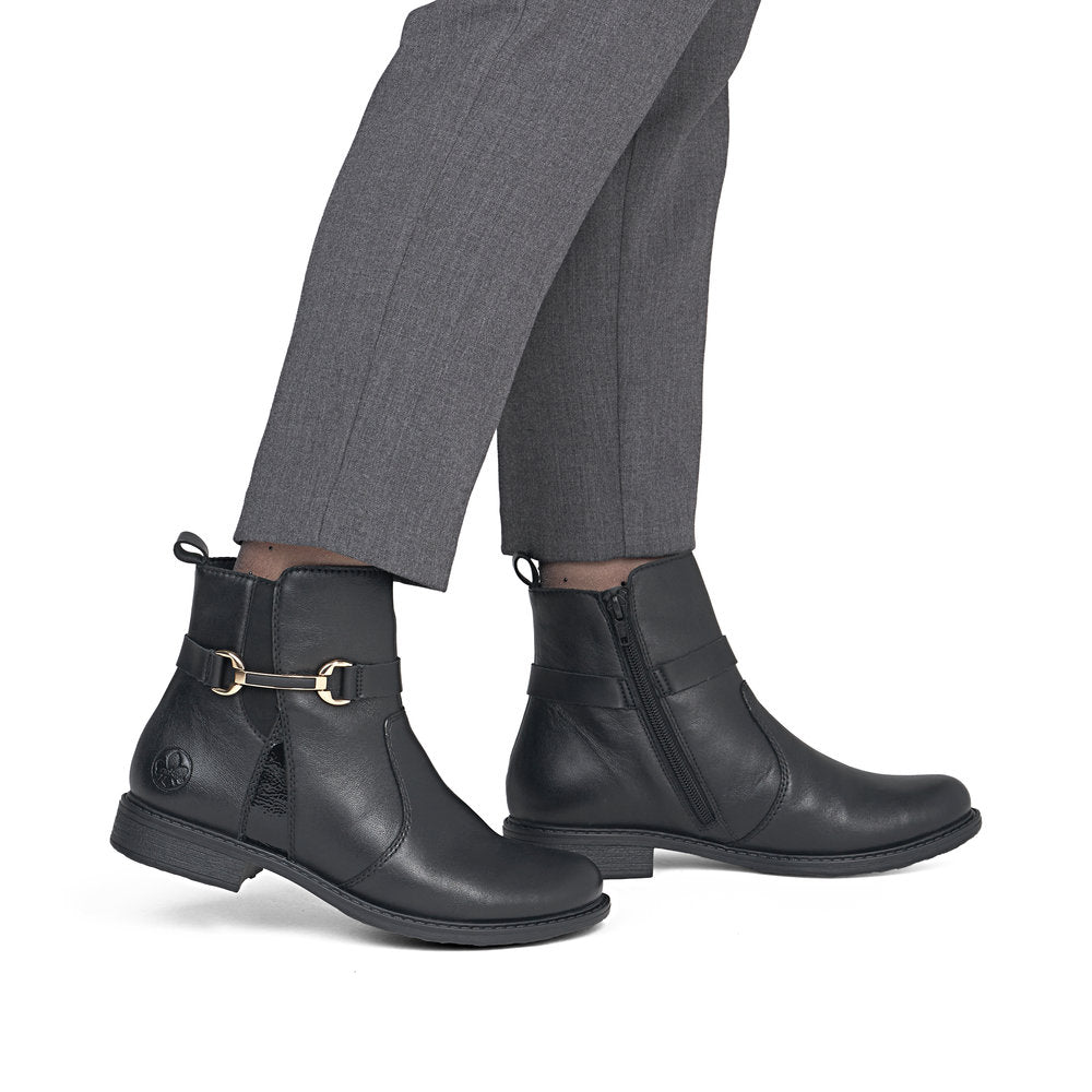 Rieker 74856-00 Black H Fit Ankle Boots